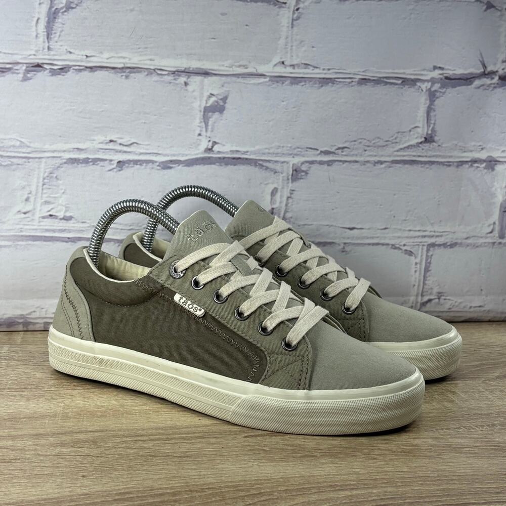 Taos Plim Soul Green Canvas Sneakers Women's Size 8.5 Casual Lace Up Shoes